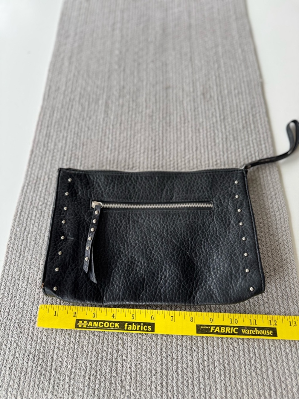 Vintage Y2K Mossimo Black Studded Faux Leather Large Clutch Purse - Picture 4 of 6